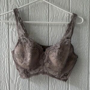 New NWT Victoria's Secret Dream Angels Gray Lace Lined Demi Underwire Bra sz 36D
